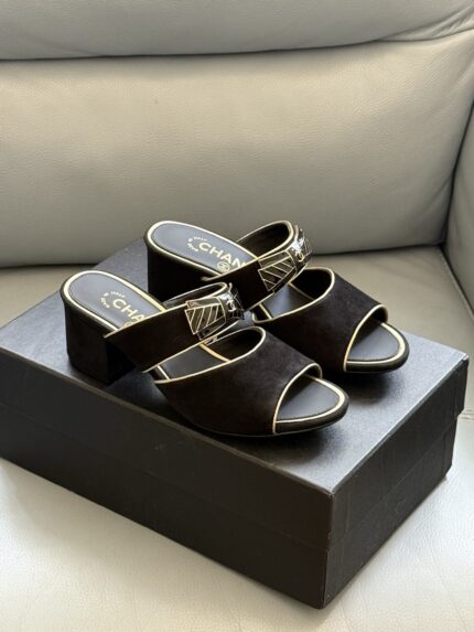 Chanel Low Block Heel Slippers