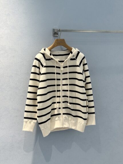 Dior Color-block Stripe Hooded Jacket