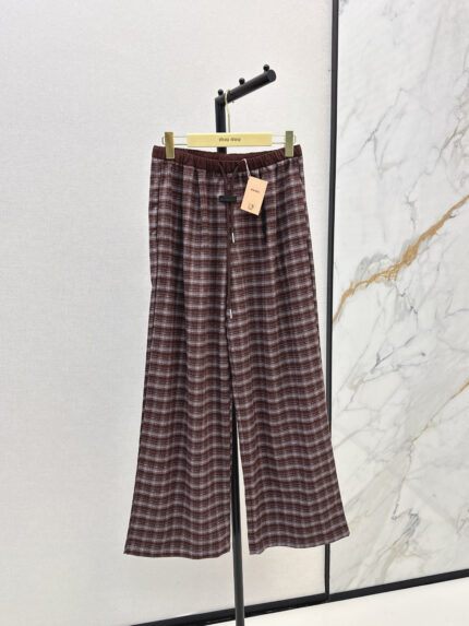 Miu Miu's latest plaid straight-leg pants for early autumn