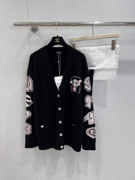 Chanel Intarsia Cashmere Cardigan Jacket