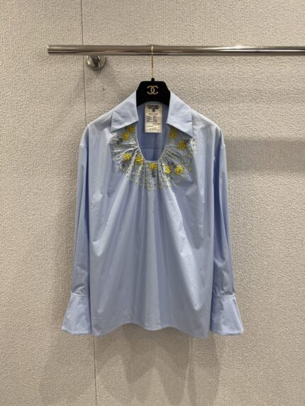 Chanel Handmade Diamond-Embellished & Beaded Long-Sleeve Shirt
