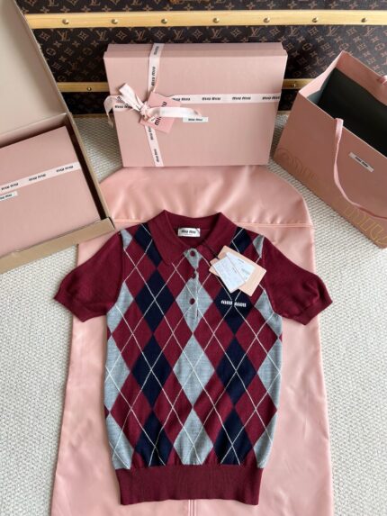 MiuMiu Checkered Sweater