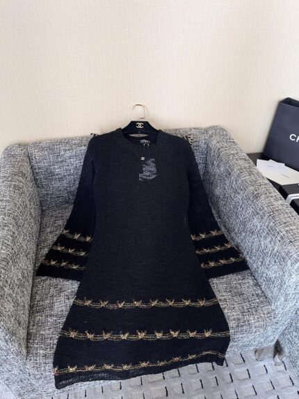 CHANEL Long-Sleeve Dress