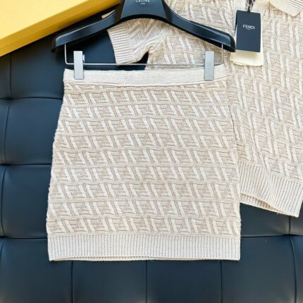 Fendi Full-Body Monogram Knitted Midi Skirt