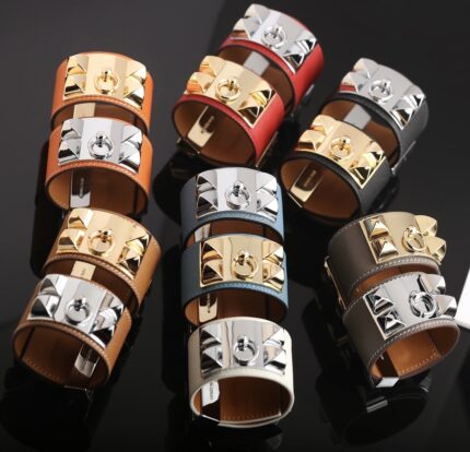 Hermès CDC Cross-Grain Leather Bracelet