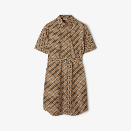 Burberry Light Pink Checked Cotton Shirtdress!