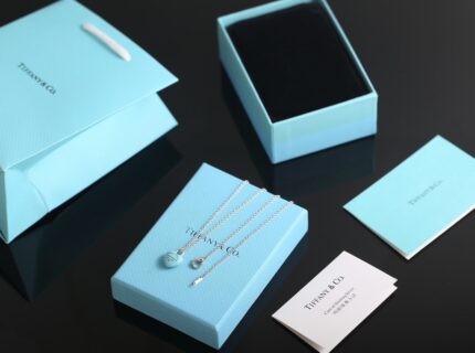 Tiffany & Co. New Blue Enamel Heart Necklace