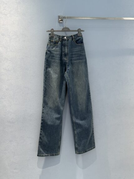 Prada - Triangle Logo Denim Pants