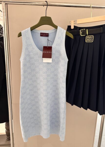 GUCCI Cotton Jacquard Mini Dress