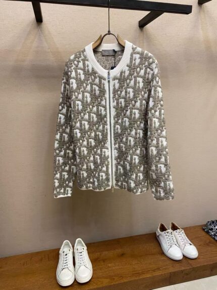 Dior Wool Letter Jacquard Cardigan