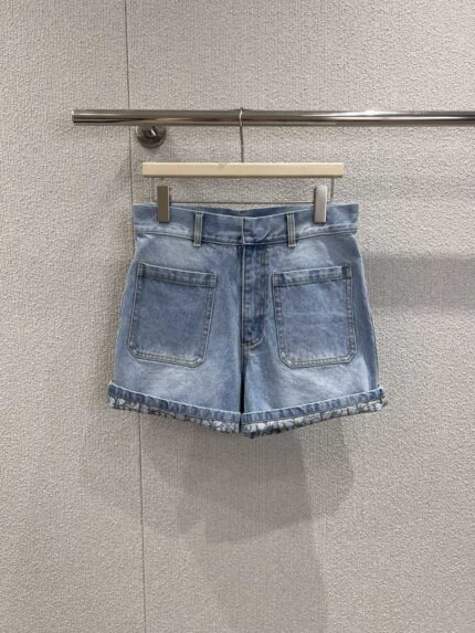 Dior jacquard  double-pocket cuffed denim shorts