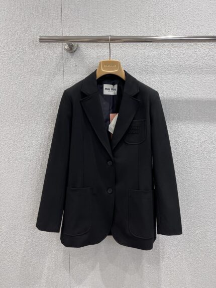 Miumiu Letter Logo Applique Embroidery Suit Jacket