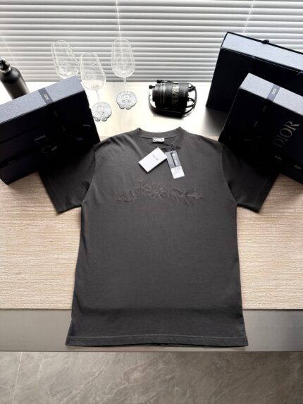 Dior25SS Letter Logo Embroidered Short-Sleeve