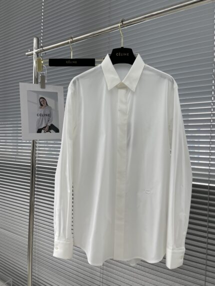 Dior new style letter embroidery cotton poplin shirt.