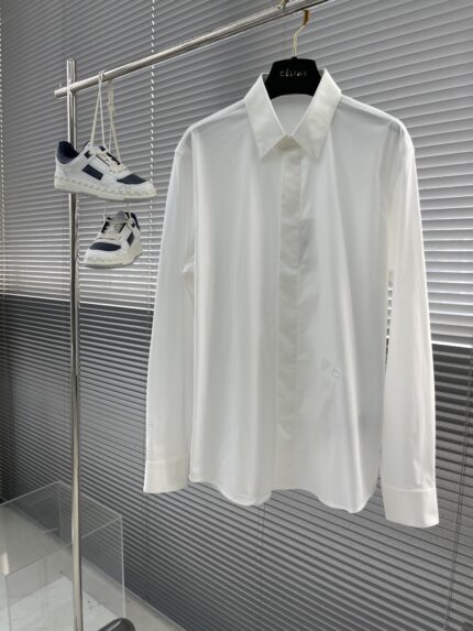 Dior embroidered small CD detail poplin shirt.