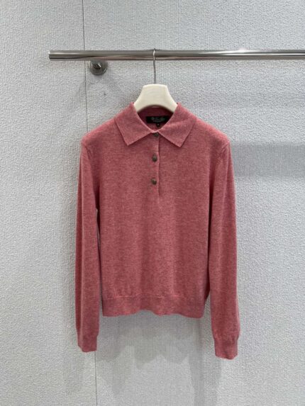 loro piana 25Fw new autumn and winter collection, classic minimalist polo collar cashmere sweater
