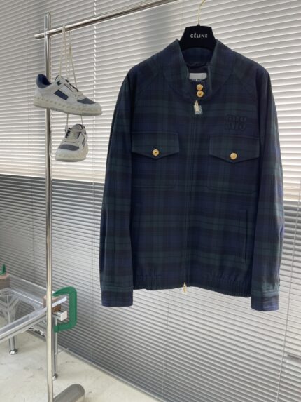 Miumiu 25 Early Spring New Plaid Wool Coat
