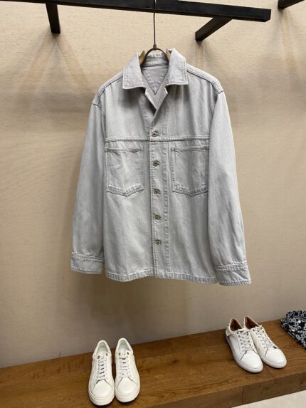 Bottega Veneta 25 Autumn/Winter New Style Long-sleeve Lapel Denim Shirt Jacket