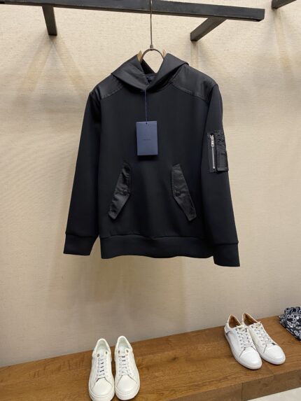 Prada  this cotton spliced hoodie from the 2025FW early autumn collection