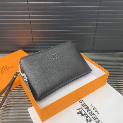 Hermès Leather Clutch with Combination Lock
